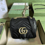 Gucci GG Marmont Mini Square Shoulder Bag Black Leather - Image 2