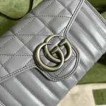 Gucci GG Marmont Mini Matelassé Shoulder Bag Grey - Image 4