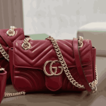 Gucci GG Marmont Mini Shoulder Bag Rosso Ancora Red - Image 4