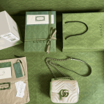 Gucci GG Marmont Mini Square Shoulder Bag White Leather - Image 4