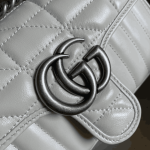 Gucci GG Marmont Mini Shoulder Bag White Matelassé Leather 23cm - Image 5