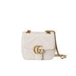 Gucci GG Marmont Mini Square Shoulder Bag White Leather