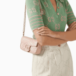 Gucci GG Marmont Monochrome Chain Belt Bag Pink Leather - Image 7