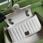 Gucci GG Marmont Mini Shoulder Bag White Matelassé Leather 23cm - Image 7