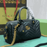 Gucci GG Marmont Small Top Handle Bag Black Leather - Image 5