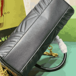 Gucci GG Marmont Small Top Handle Bag Black Leather - Image 7