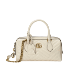 Gucci GG Marmont Small Top Handle Bag White Leather