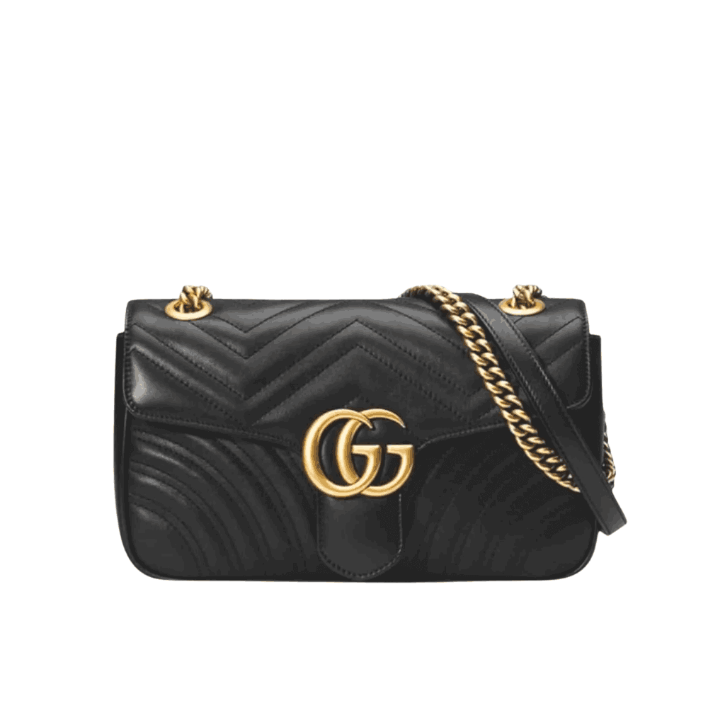 Gucci GG Matelassé Medium Shoulder Bag Black Gucci GG Marmont Matelassé Medium Shoulder Bag Black - Image 1
