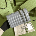 Gucci GG Marmont Mini Matelassé Shoulder Bag Grey - Image 5