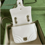 Gucci GG Marmont Mini Square Shoulder Bag White Leather - Image 9