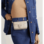 Gucci GG Marmont Monochrome Chain Belt Bag White Leather - Image 10