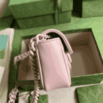 Gucci GG Marmont Monochrome Chain Belt Bag Pink Leather - Image 9