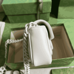 Gucci GG Marmont Monochrome Chain Belt Bag White Leather - Image 11