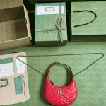 Gucci GG Marmont Half Moon Mini Bag Red Leather - Image 8