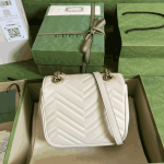 Gucci GG Marmont Mini Square Shoulder Bag White Leather - Image 10