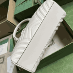Gucci GG Marmont Small Top Handle Bag White Leather - Image 7