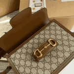 Gucci Horsebit 1955 Shoulder Bag Beige Brown GG Canvas - Image 4
