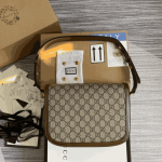 Gucci Horsebit 1955 Shoulder Bag Beige Brown GG Canvas - Image 5