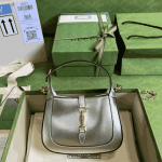 Gucci Jackie 1961 Mini Bag Silver Metallic Leather - Image 3