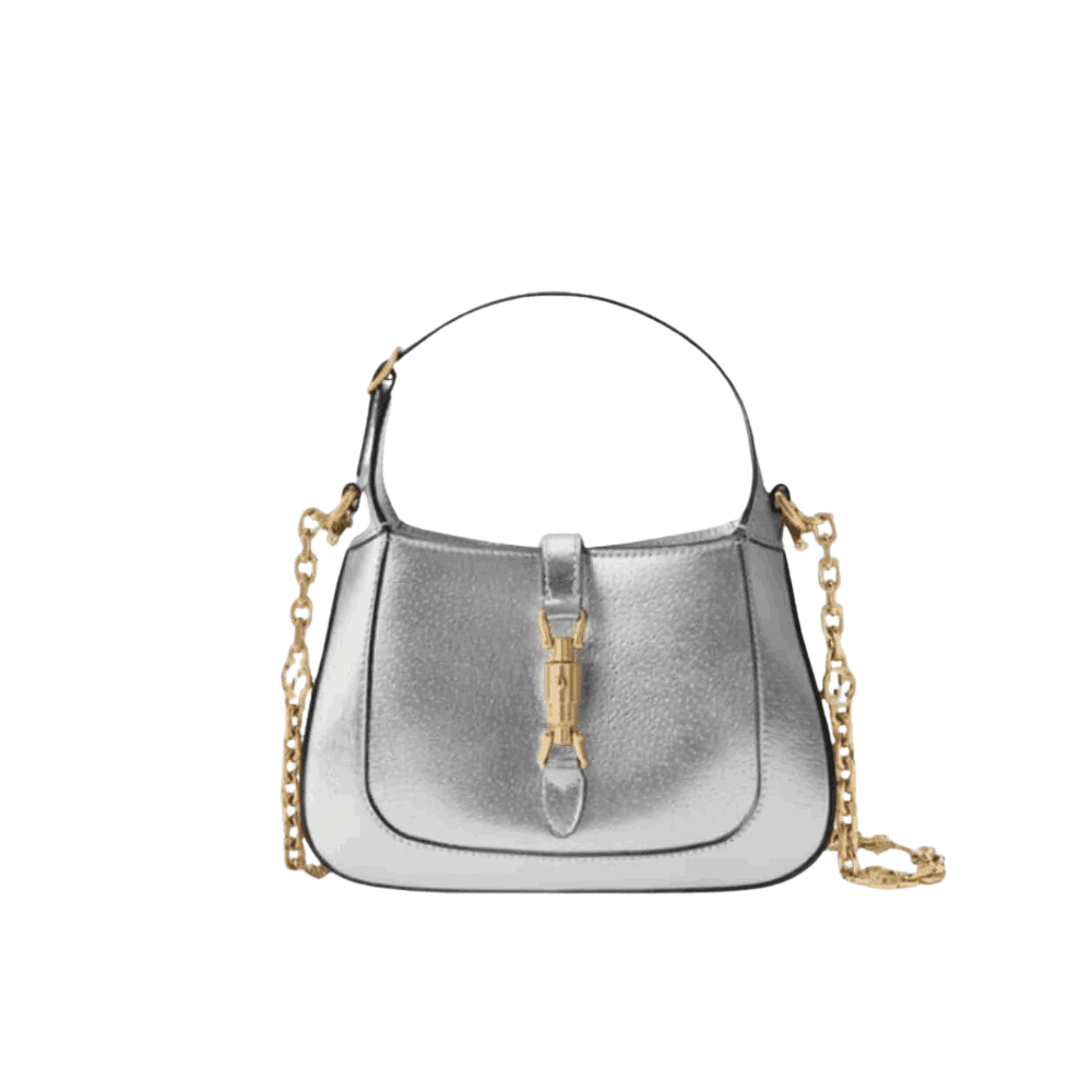 Gucci Jackie 1961 Mini Bag Silver Metallic Leather Gucci Jackie 1961 Mini Bag Silver Metallic Leather - Image 1