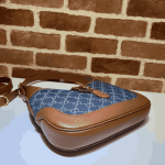Gucci Jackie 1961 Small Shoulder Bag Blue Denim Brown Leather - Image 5