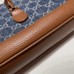 Gucci Jackie 1961 Small Shoulder Bag Blue Denim Brown Leather - Image 7