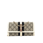 Gucci Jackie Chain Wallet Beige GG Supreme Canvas