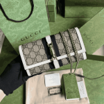 Gucci Jackie Chain Wallet Beige GG Supreme Canvas - Image 6