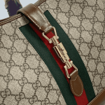 Gucci Jackie Shoulder Bag Beige GG Supreme Canvas - Image 5