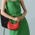 Gucci GG Marmont Half Moon Mini Bag Red Leather - Image 9