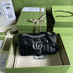 Gucci GG Marmont Mini Shoulder Bag Black Leather - Image 8