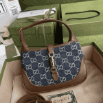 Gucci Jackie Mini Shoulder Bag Blue Denim Canvas - Image 4