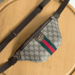Gucci Ophidia Small Belt Bag Beige and Dark Brown - Image 3