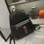 Gucci Ophidia Medium Black Leather Backpack with Zip Pockets - Image 4
