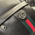 Gucci Ophidia Medium Black Leather Backpack with Zip Pockets - Image 3
