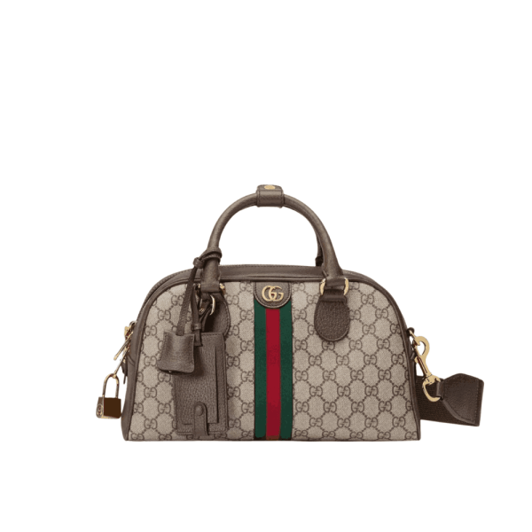 Gucci Ophidia Medium Brown GG Canvas Top Handle Shoulder Bag