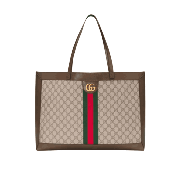 Gucci Ophidia Soft GG Supreme Canvas Tote Bag Brown