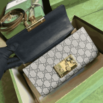 Gucci Padlock Shoulder Bag Black Brown GG Canvas - Image 2