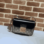 Gucci Padlock Shoulder Bag Black Brown GG Canvas - Image 2