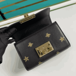 Gucci Padlock Bee Star Shoulder Bag Black Leather - Image 3