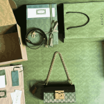 Gucci Padlock Shoulder Bag Black Brown GG Canvas - Image 4