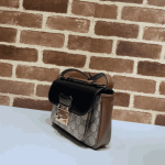 Gucci Padlock Shoulder Bag Black Brown GG Canvas - Image 3