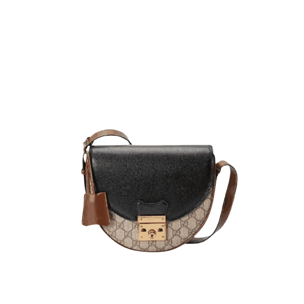 Gucci Padlock Shoulder Bag Black Brown Canvas Gucci Padlock Shoulder Bag Black Brown Canvas - Image 1