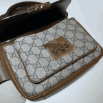 Gucci Padlock Shoulder Bag Black Brown GG Canvas - Image 5