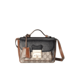 Gucci Padlock Shoulder Bag Black Brown GG Canvas