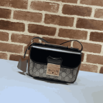 Gucci Padlock Shoulder Bag Black Brown GG Canvas - Image 8