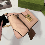 Gucci Padlock Small Shoulder Bag GG Pink Canvas - Image 8