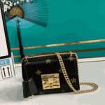 Gucci Padlock Bee Star Shoulder Bag Black Leather - Image 8