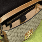 Gucci Padlock Shoulder Bag Black Brown Canvas - Image 5