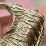 Miu Miu Wander Matelassé Leather Hobo Bag Pyrite - Image 2